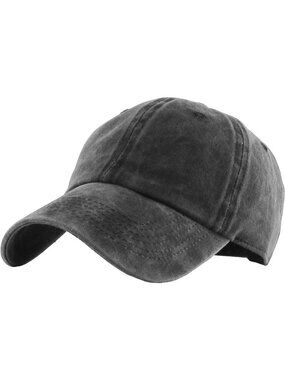 〽️Unisex Vintage Black Adjustable Low Crown Baseball Classic Cotton Plain Dad